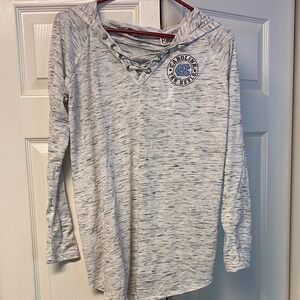 Women’s Tar Heel Gray Long Sleeve Lace-Up Hoodie